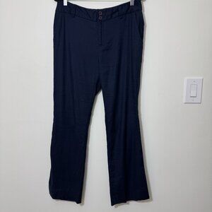 Elevenses By Anthropologie Women’s Straight Leg Pants Size 10 Linen Blend